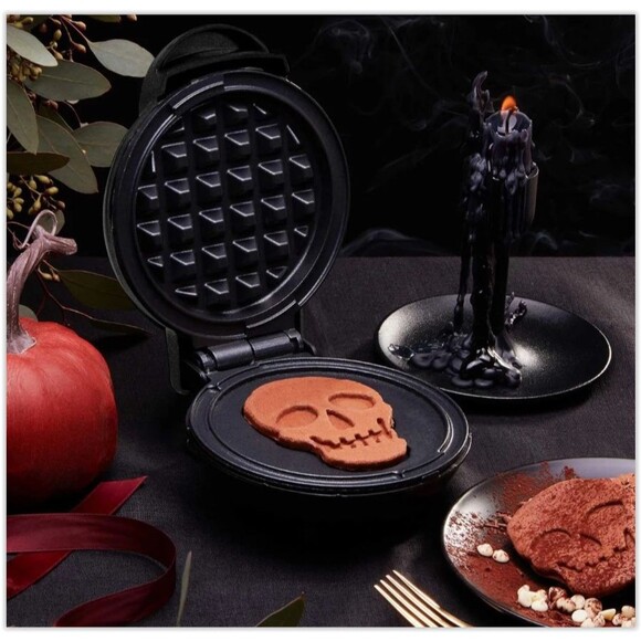 Mini Waffle Maker Set of 3 Pumpkin, Skull and Spider Web-NEW - Picture 5 of 12